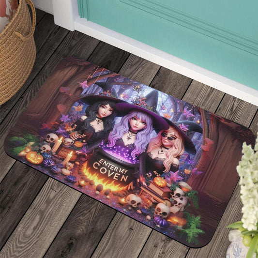 Enter my coven Gothic Witches Doormat Spooky Halloween Doormat-MoonChildWorld