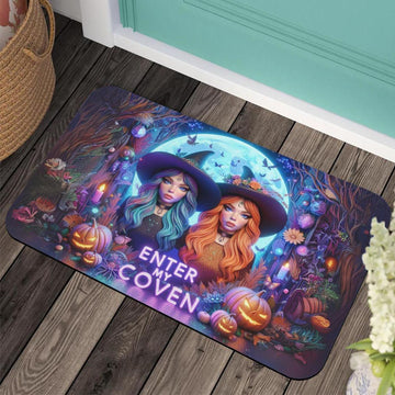 Enter my coven Gothic Witches Doormat Spooky Halloween Doormat-MoonChildWorld