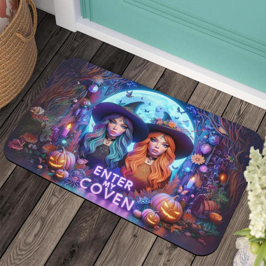 Enter my coven Gothic Witches Doormat Spooky Halloween Doormat-MoonChildWorld