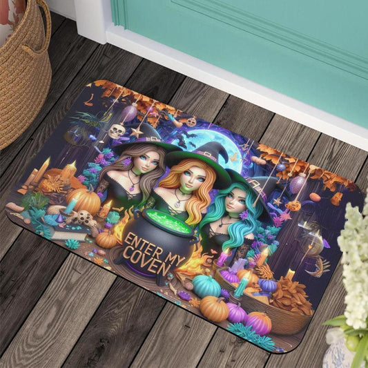 Enter my coven Gothic Witches Doormat Spooky Halloween Doormat-MoonChildWorld