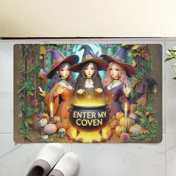 Enter my coven Witches Doormat Spooky Doormat for Halloween-MoonChildWorld