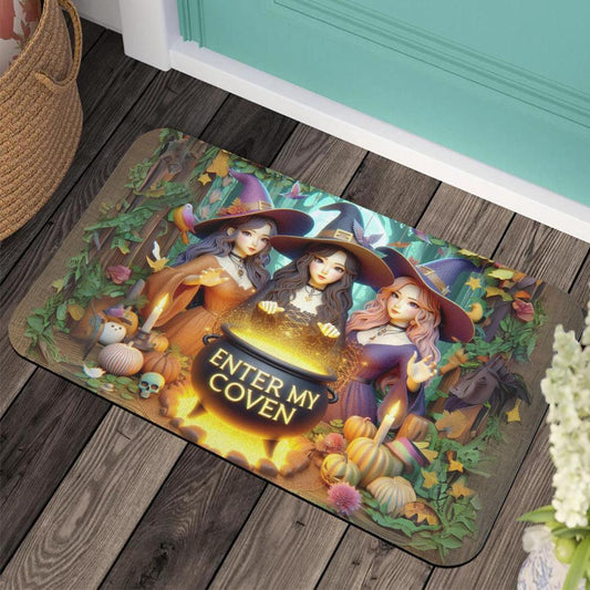 Enter my coven Witches Doormat Spooky Doormat for Halloween-MoonChildWorld