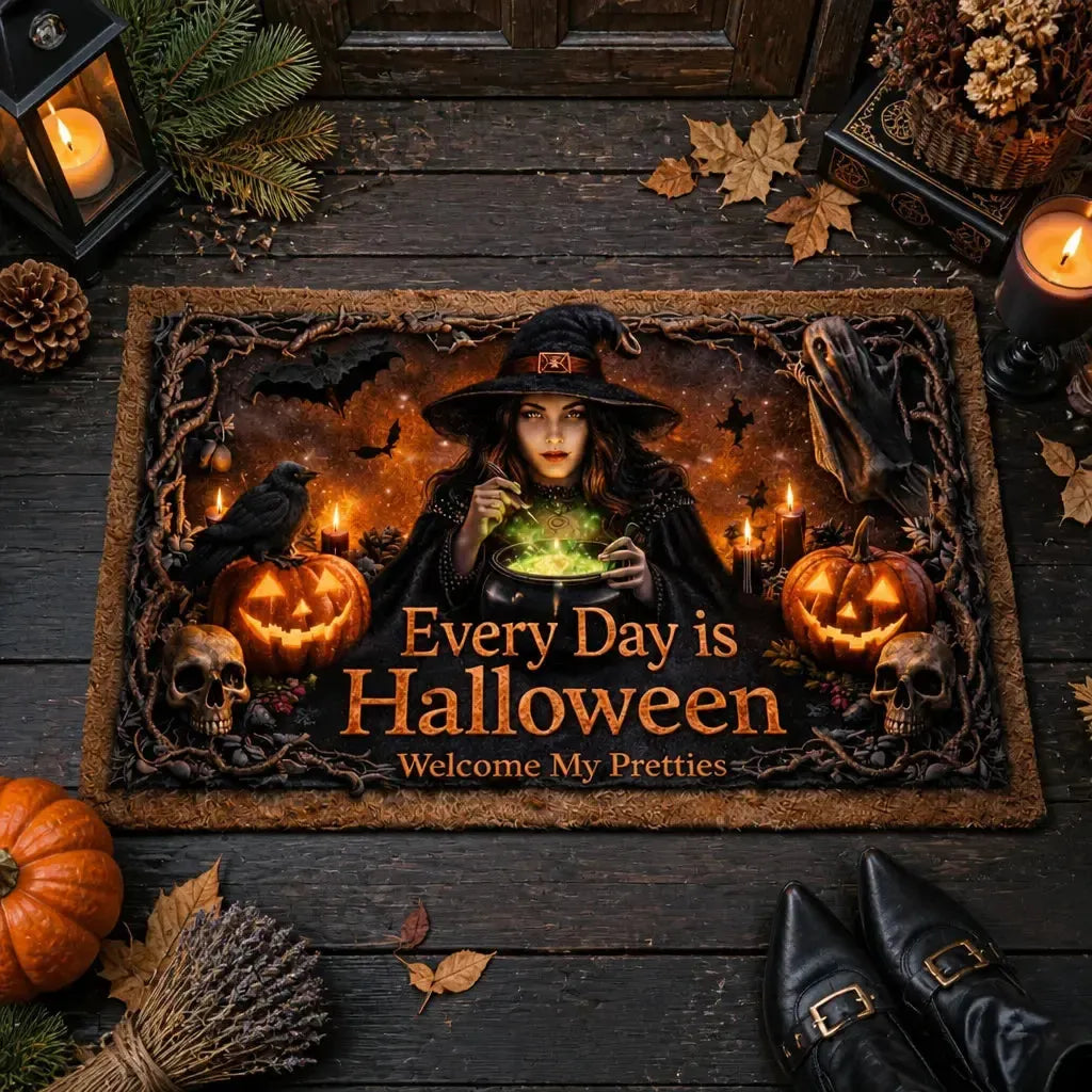 Welcome Witches Doormat – Spooky Witchy Halloween Welcome Mat for Gothic Entryway_mockup_3.webp