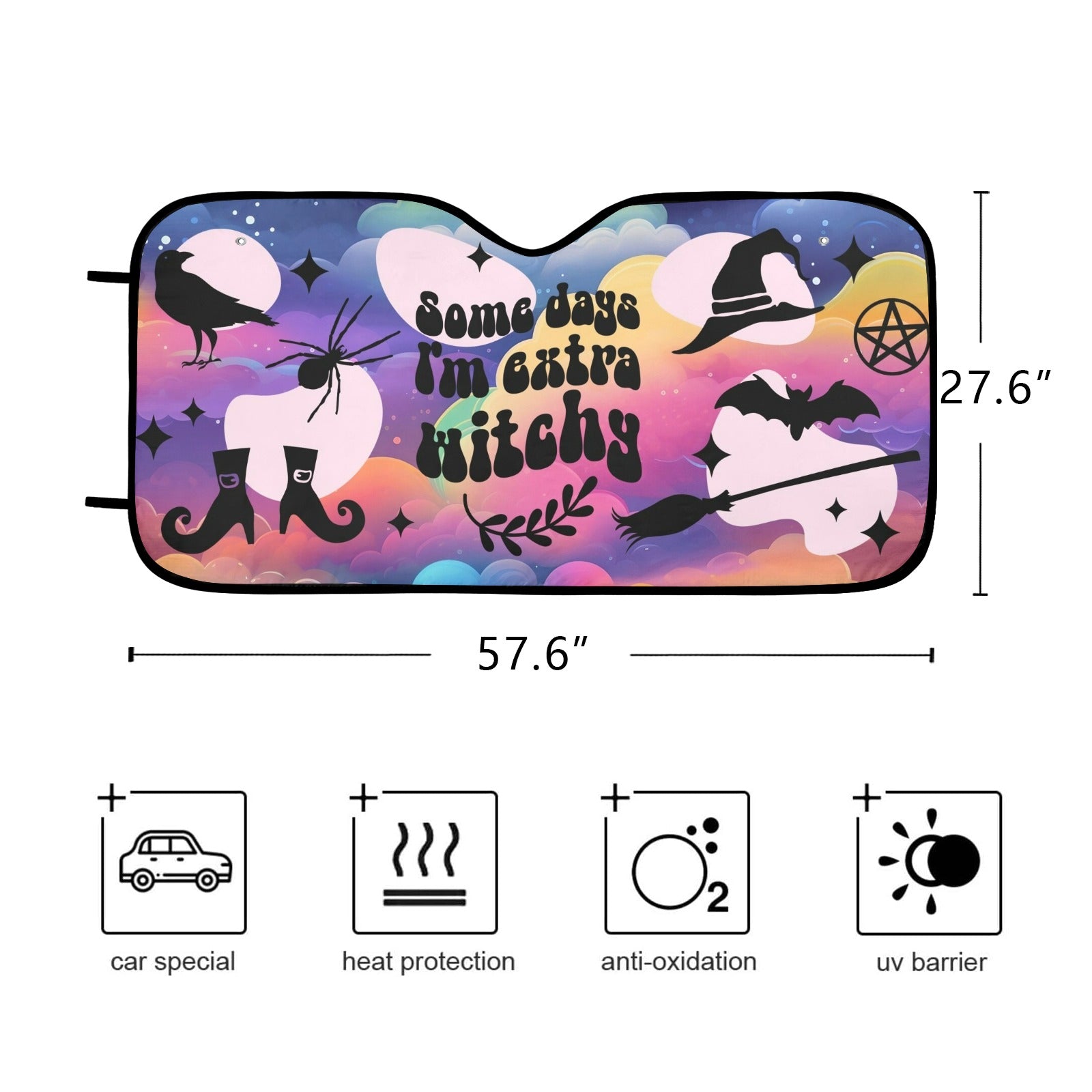 Extra Witchy Car Sun Shade-MoonChildWorld