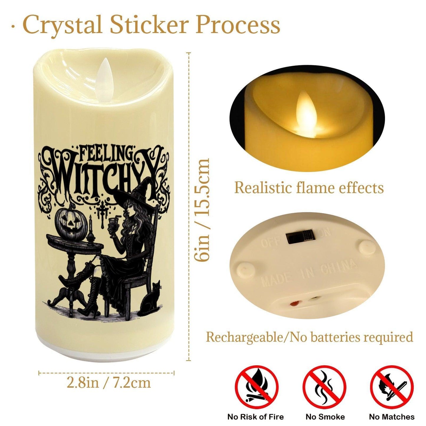 Feeling Witchy Flameless LED Candle-MoonChildWorld