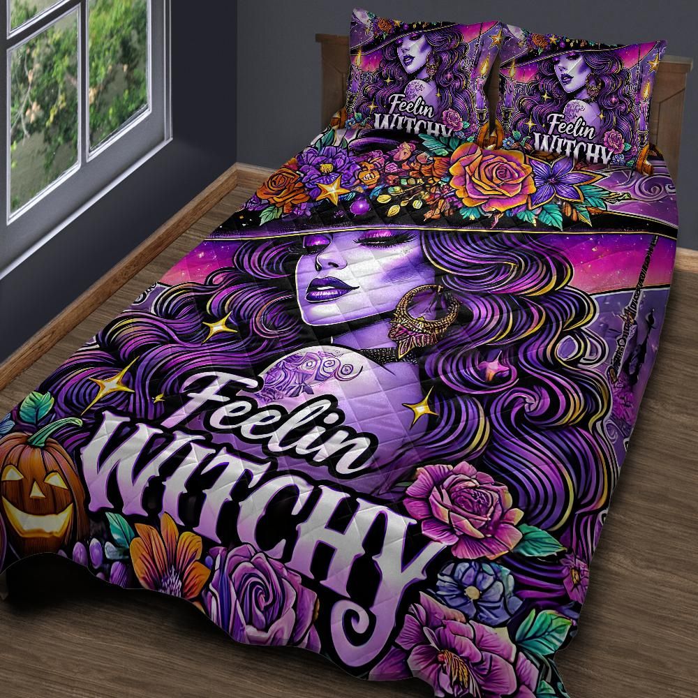 Feeling Witchy Quilt Bedding Set Witch Home Decor-MoonChildWorld