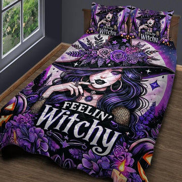 Feeling Witchy Quilt Bedding Set for Halloween-MoonChildWorld