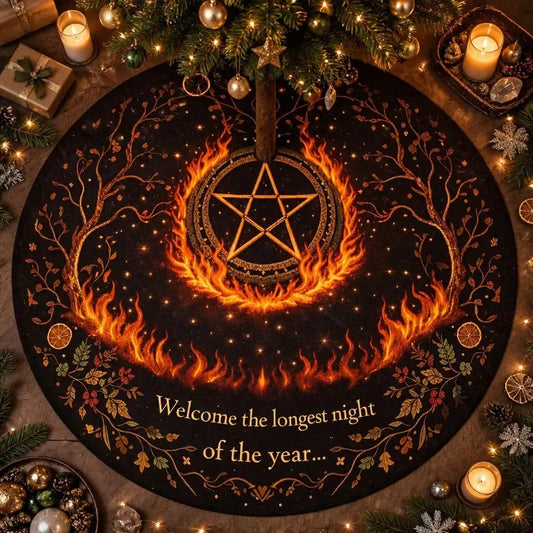 Fire Pentagram Yule Tree Skirt – Pagan Witchy Gothic Decor_mockup_1.webp
