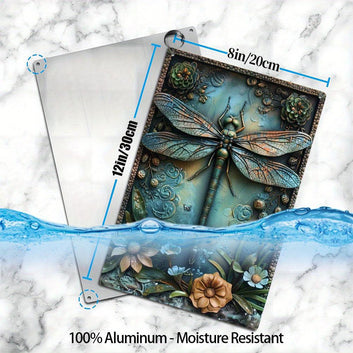 Floral Dragonfly Wall Decor Dragonfly Metal Sign Insect Home Decor-MoonChildWorld