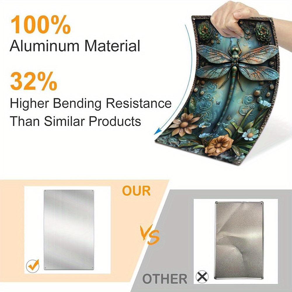 Floral Dragonfly Wall Decor Dragonfly Metal Sign Insect Home Decor-MoonChildWorld