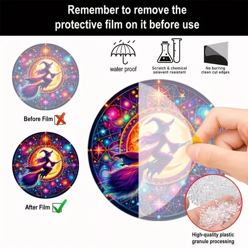 Flying Witch Suncatcher Mystic Acrylic Sign-MoonChildWorld