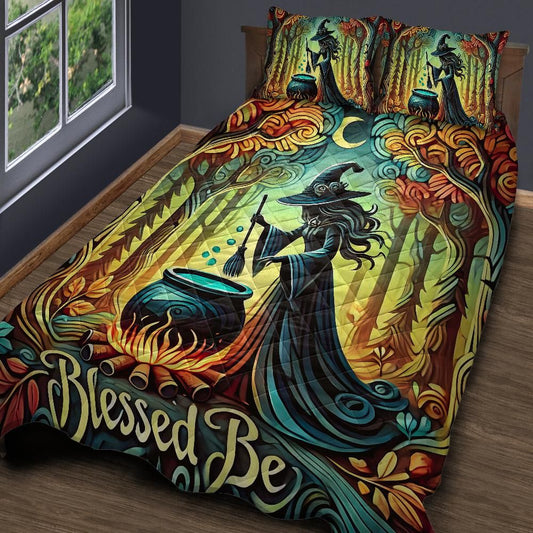 Forest Witch Halloween Quilt Bedding Set for Wicca Home Decor-MoonChildWorld