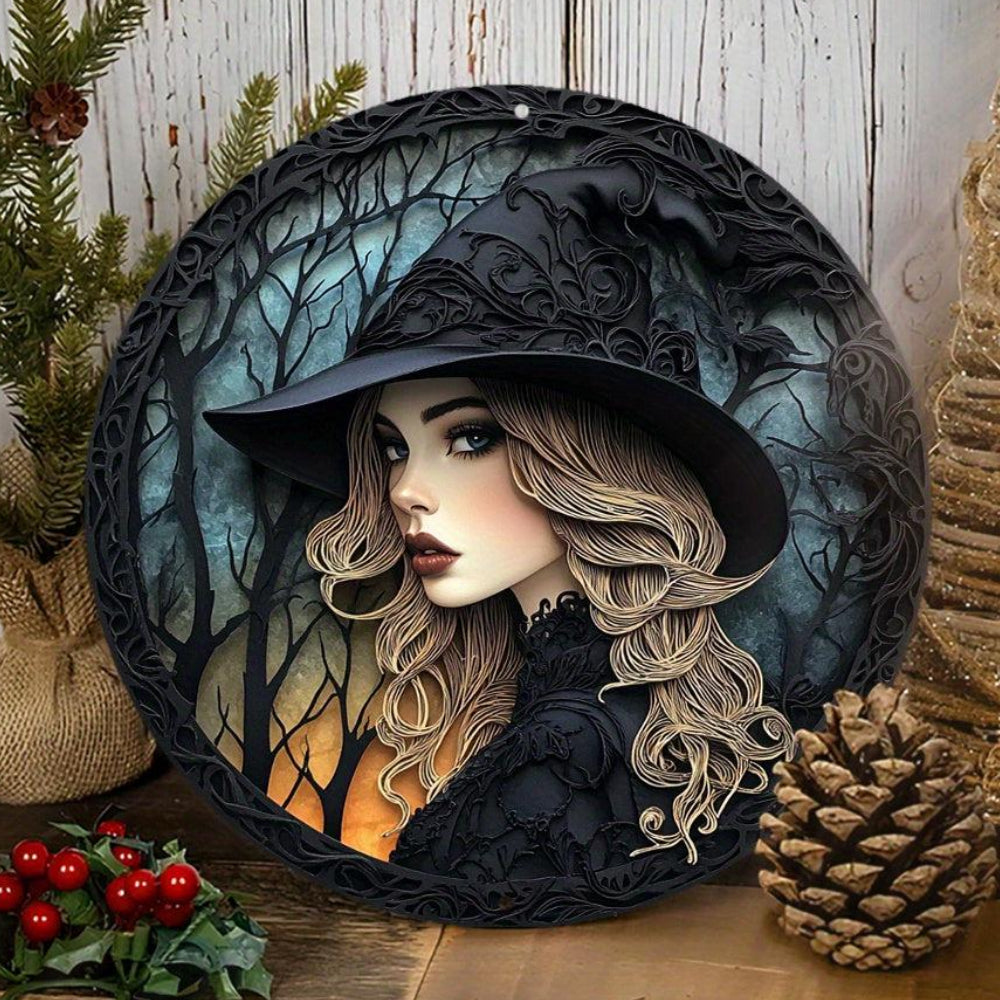Forest Witch Metal Sign Gothic Witch Wall Art for Halloween Decor-MoonChildWorld