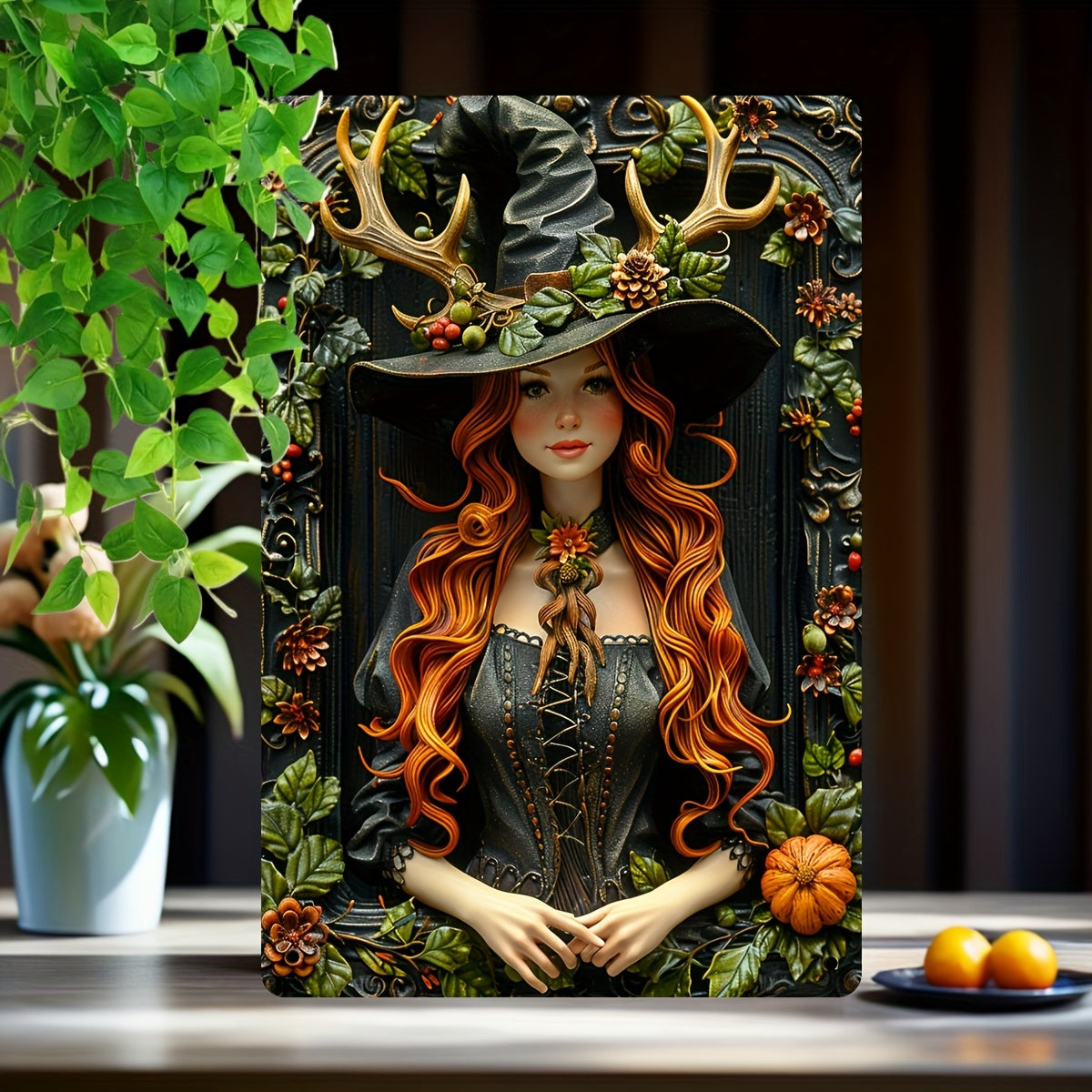 Forest Witch Wall Art Witchy Metal Sign Yule Pagan Home Decor-MoonChildWorld
