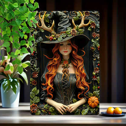 Forest Witch Wall Art Witchy Metal Sign Yule Pagan Home Decor-MoonChildWorld