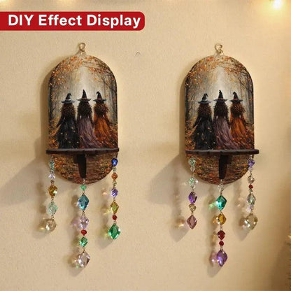 Forest Witches Wall Shelf for Crystals & Candles – Wooden Halloween Floating Shelf Witchy Altar Decor-MoonChildWorld