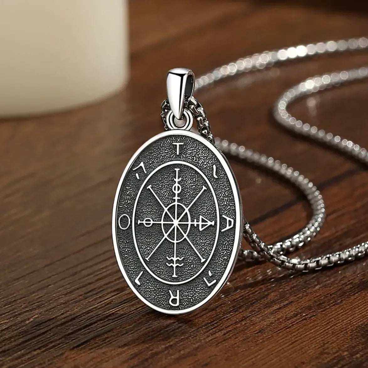 Fortuna Goddess Necklace, 925 Silver Roman Coin Pendant, product view 2 of 8