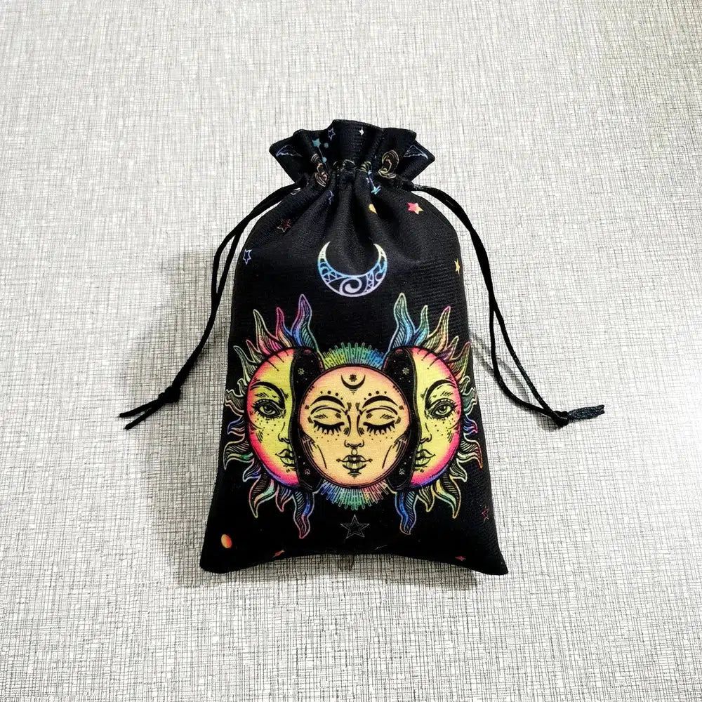 (Free Bag) Sun Moon Altar Tarot Card Tablecloth Wicca Altar Cloth-MoonChildWorld