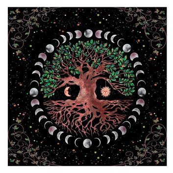 (Free Bag) Tree of life Altar Tarot Card Tablecloth Pagan Altar Cloth-MoonChildWorld
