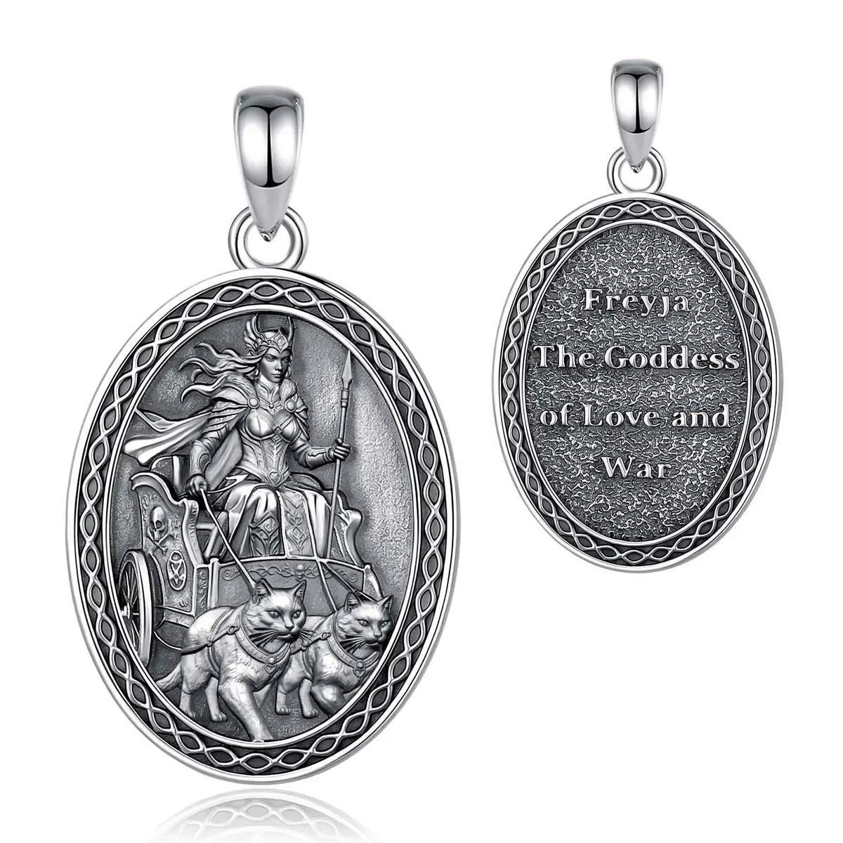 Freya pendant front and inscribed reverse without chain