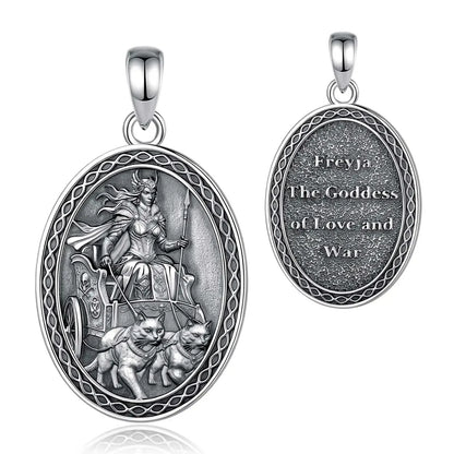 Freya pendant front and inscribed reverse without chain