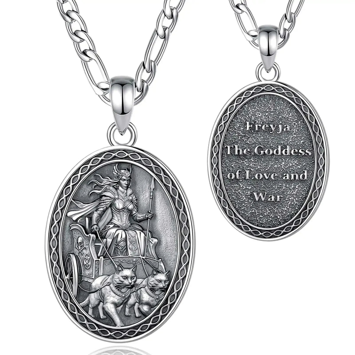 Freya pendant front and inscribed reverse