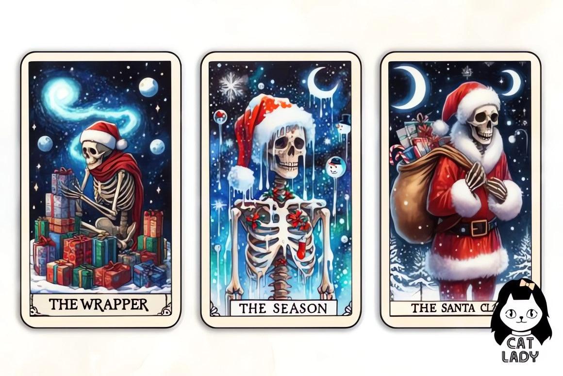 26 Funny Christmas Skeleton Tarot Clipart-MoonChildWorld