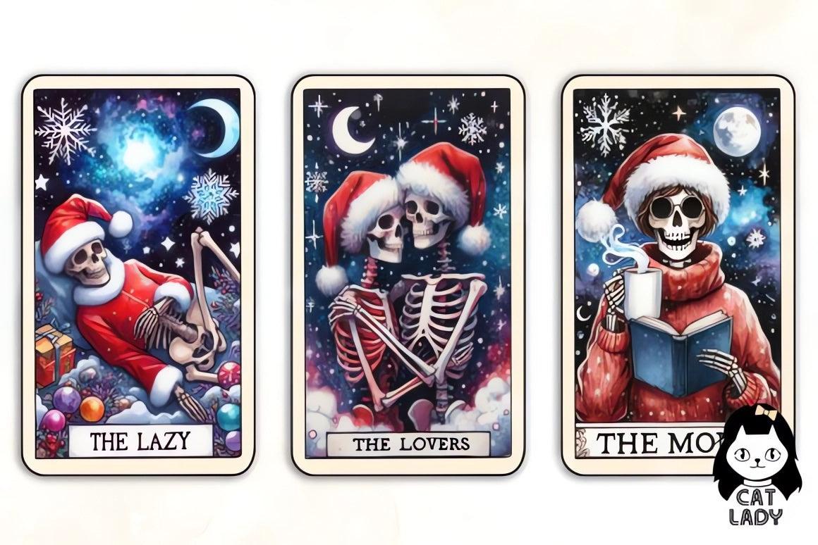 26 Funny Christmas Skeleton Tarot Clipart-MoonChildWorld