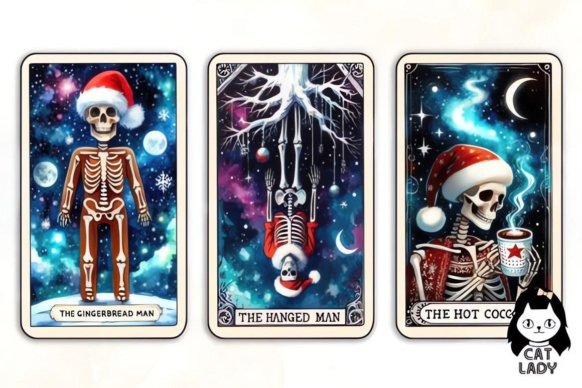 26 Funny Christmas Skeleton Tarot Clipart-MoonChildWorld