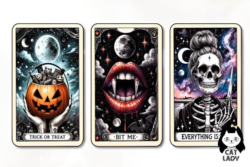 24 Funny Halloween Tarot Cards Digital File-MoonChildWorld