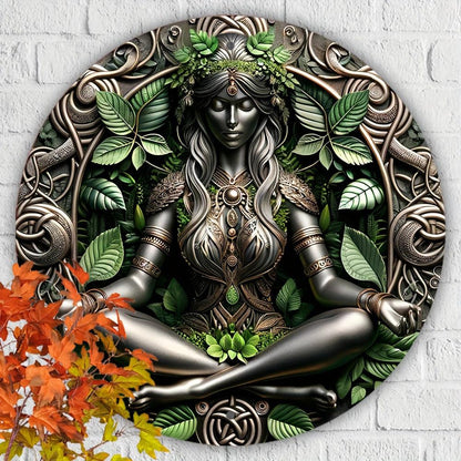Gaia Goddess Earth Metal Sign Mother Earth Wall Art Pagan Decor-MoonChildWorld