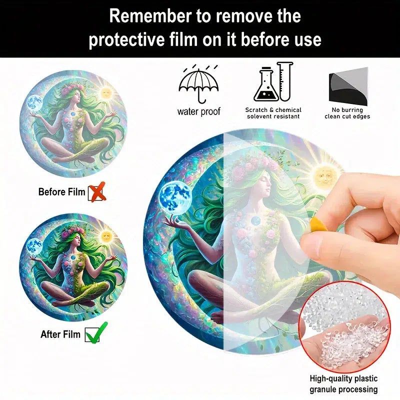 Gaia Goddess Suncatcher Wicca Pagan Acrylic Round Sign Mother Earth Suncatcher-MoonChildWorld