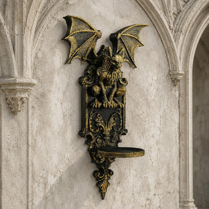 Gargoyle Wall Candle Holder Gothic Resin Wall Sconce Decor-MoonChildWorld