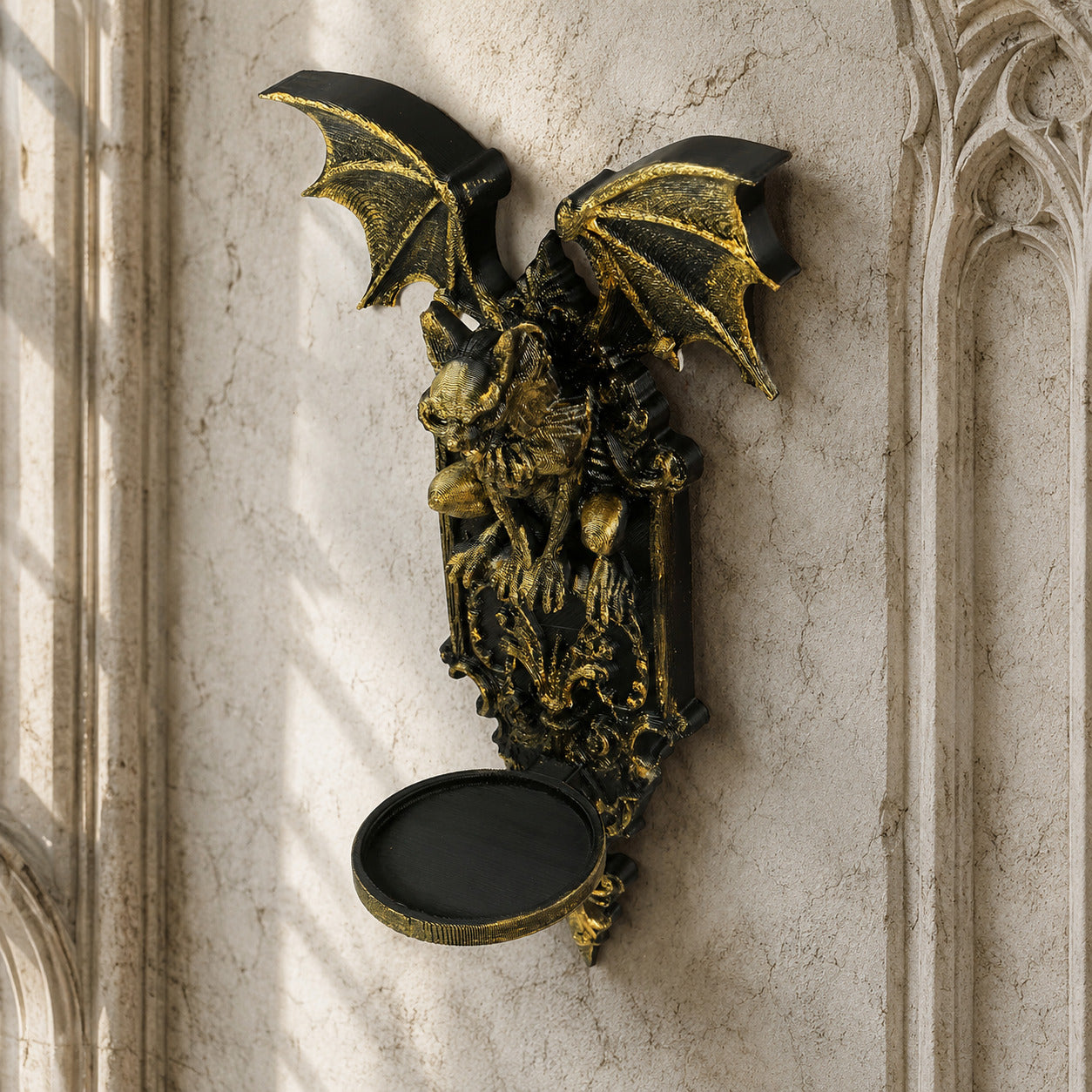 Gargoyle Wall Candle Holder Gothic Resin Wall Sconce Decor-MoonChildWorld