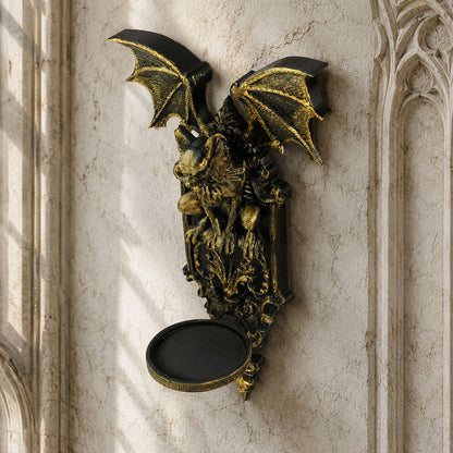 Gargoyle Wall Candle Holder Gothic Resin Wall Sconce Decor-MoonChildWorld