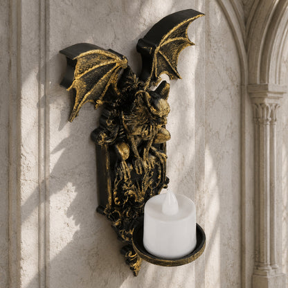 Gargoyle Wall Candle Holder Gothic Resin Wall Sconce Decor-MoonChildWorld