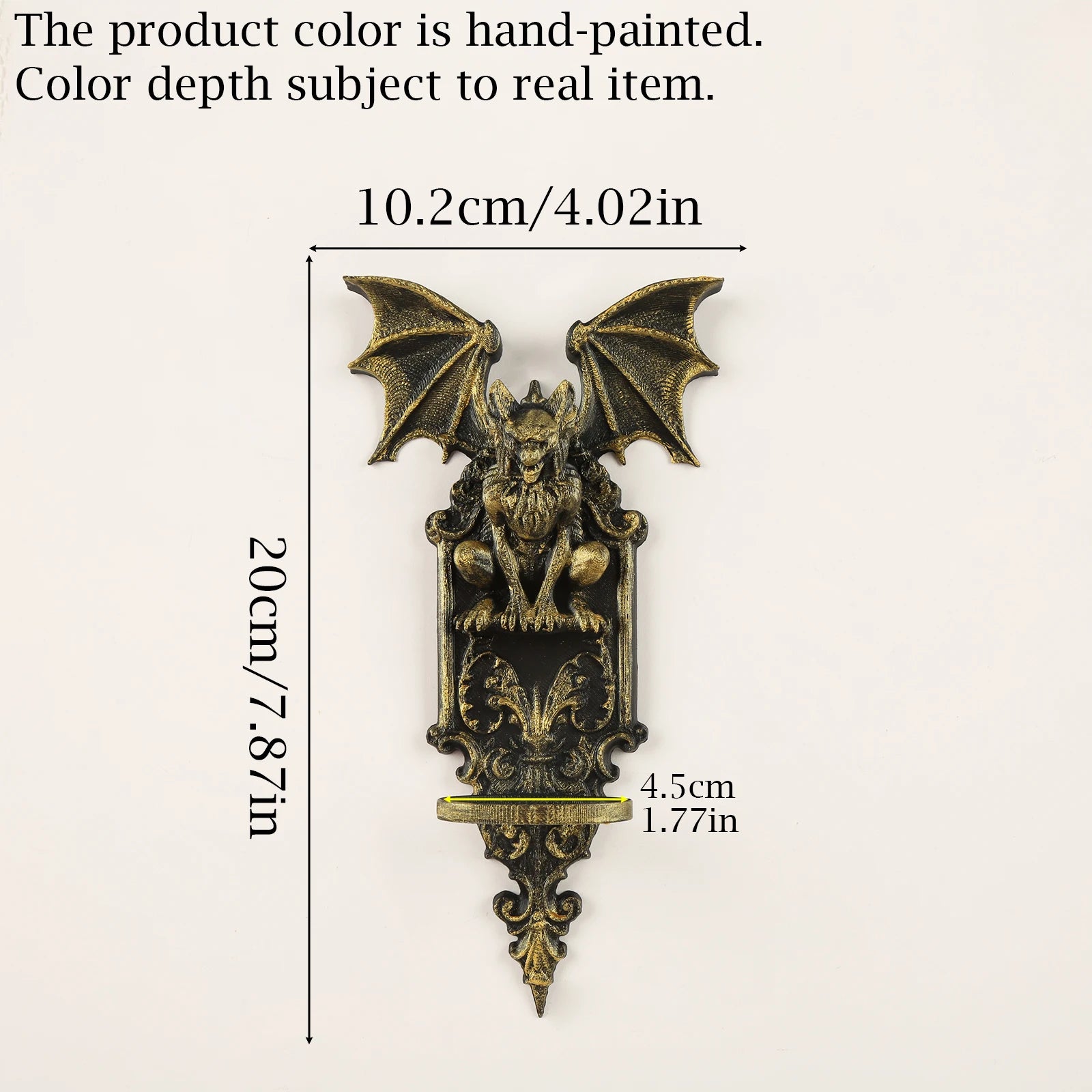 Gargoyle Wall Candle Holder Gothic Resin Wall Sconce Decor-MoonChildWorld
