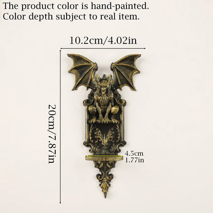 Gargoyle Wall Candle Holder Gothic Resin Wall Sconce Decor-MoonChildWorld
