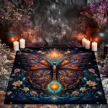 Sacred geometry rune divination altar cloth – Pagan Wiccan ritual mat for tarot and rune casting