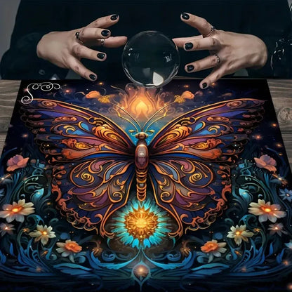 Geometric Rune Tarot Altar Cloth – witchcraft divination mat for card games and crystal rituals