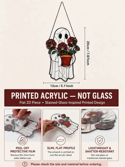 Size reference for the ghost flower pot suncatcher