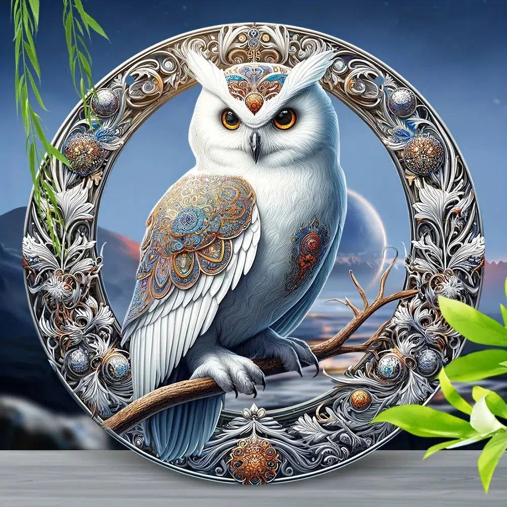 Glamorous Owl Suncatcher Moon Owl Hanging Ornament Window Decorations-MoonChildWorld