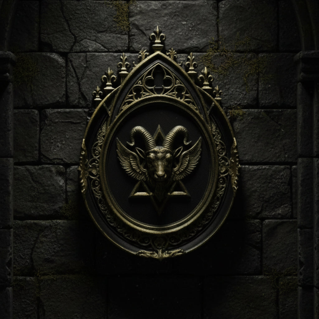 Goat Head Relief Wall Plaque Gothic Resin Vintage Wall Decor-MoonChildWorld