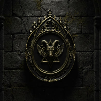 Goat Head Relief Wall Plaque Gothic Resin Vintage Wall Decor-MoonChildWorld