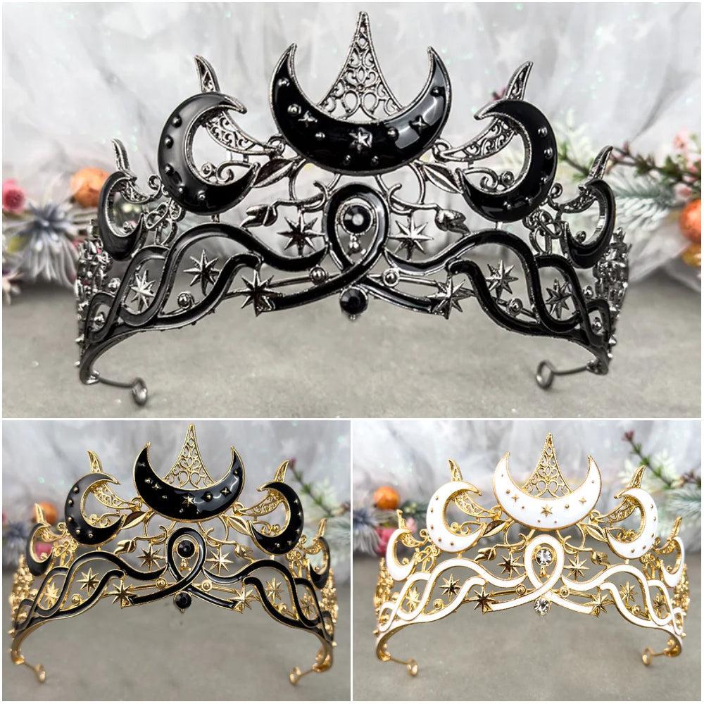 Goddess Moon Crowns Celestial Goddess Tiaras Wiccan Pagan Hair Accessories-MoonChildWorld