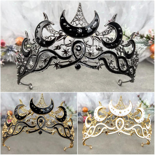 Goddess Moon Crowns Celestial Goddess Tiaras Wiccan Pagan Hair Accessories-MoonChildWorld