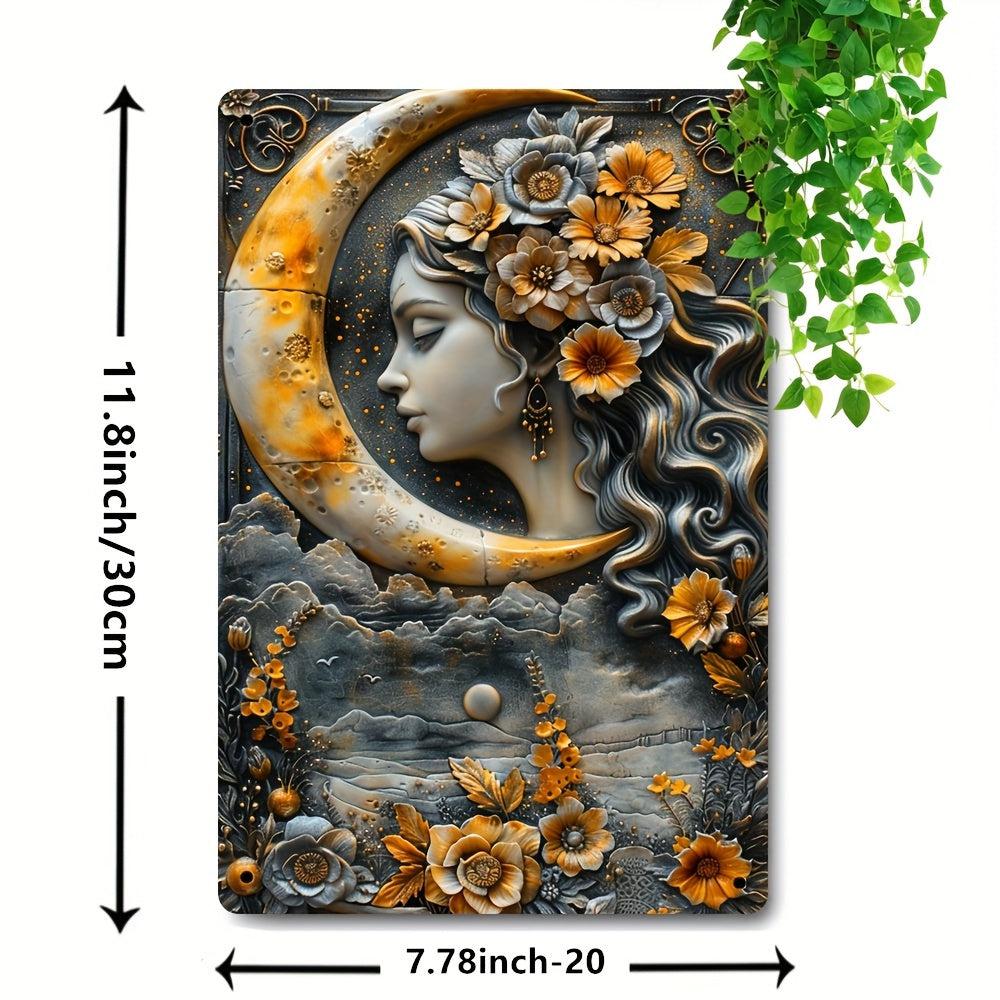Goddess Moon Metal Sign Celestial Wall Decor-MoonChildWorld