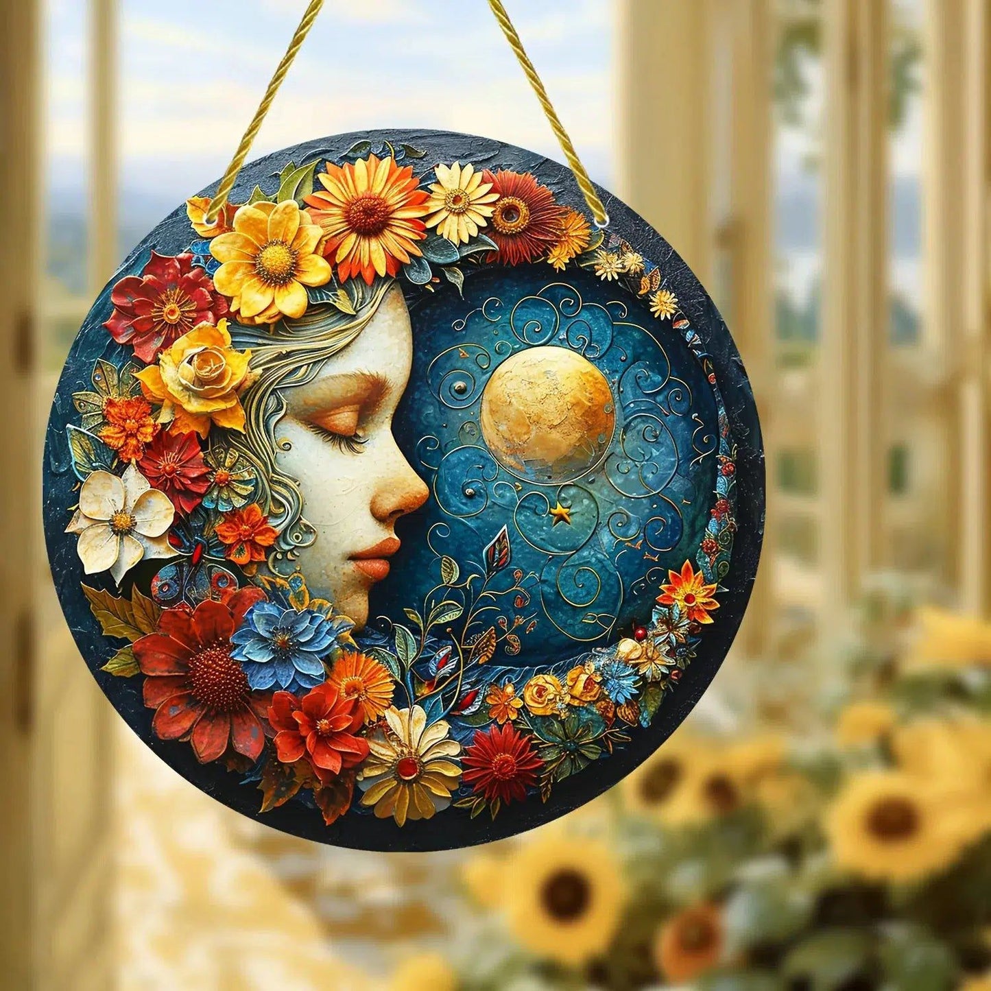 Goddess Moon Suncatcher Magic Moon Acrylic Round Sign-MoonChildWorld
