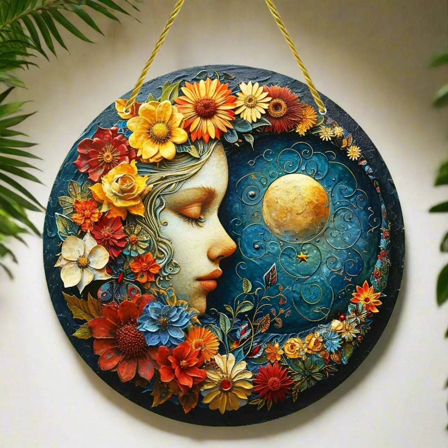 Goddess Moon Suncatcher Magic Moon Acrylic Round Sign-MoonChildWorld