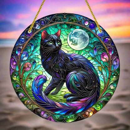 Halloween window decor Witchy suncatcher Gothic window art Witch Hanging Ornament-MoonChildWorld
